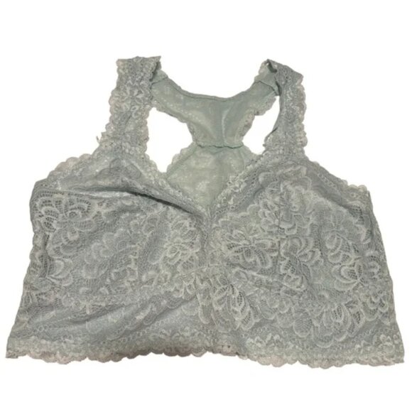 Torrid Lace Racerback Bralette Harbour Grey Plus Size 0 - Picture 3 of 9